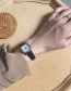 Fashion Coffee+black Leit Square Dial Belt Watch (charged)