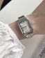 Fashion Silver Rectangular Steel Band Roman Scale Watch (charging)