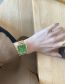 Fashion Gold+green Bamboo With Square Dial Gold Watches (charged)