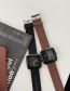 Fashion Brown Square Large Dial Silicone Watch (charging)