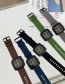 Fashion Green Square Large Dial Silicone Watch (charging)