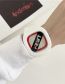 Fashion White Square Large Dial Letter Silicone Watch (charged)