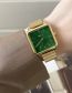 Fashion Gold+green Bamboo With Square Dial Watches (charged)