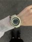 Fashion Matcha Green Round Digital Multifunctional Silicone Watch (charged)