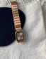 Fashion Rose Gold Square Dial Steel Watches (charged)