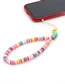 Fashion Color 4# Contrasting Rice Bead Soft Pottery Smiley Mobile Phone Rope