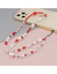 Fashion Red Irregular Pearl Bead Crystal Mobile Phone Chain