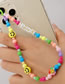 Fashion Color 6# Soft Pottery Rice Pearl Resin Loves Laughing Face Bead Mobile Phone Rope