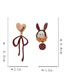 Fashion Ear Clip Cartoon Contrasting Color Rabbit Asymmetric Pendant Ear Clip
