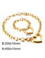 Fashion Gold Titanium Steel Hollow Heart Bracelet Necklace Set