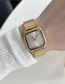 Fashion Rose Gold Square Dial Bamboo Steel Tape Watch (charged)