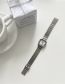 Fashion Silver+white Square Dial Bamboo Steel Tape Watch (charged)