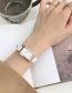 Fashion Grey Faux Leather Square Dial Watch (with Electronics)