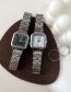 Fashion Steel Strip Digital White Surface Alloy Square Dial Watch (with Electronics)