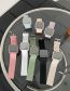 Fashion Cherry Blossom Powder Metal Square Led Mirror Dial Watch (with Electronics)