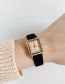 Fashion Dark Coffee Belt Alloy Square Dial Watch (with Electronics)