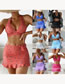 Fashion Pattern 2 Polyester Floral Halter Neck Lace Two-piece Swimsuit Three-piece Set