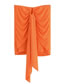 Fashion Orange Poly Cotton Pleated Skirt