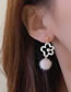 Fashion Ear Clip Mao Ball Flower Pearl Pendant Ear Clip