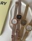 Fashion Rose Gold White Face Metal Square Dial Watch (with Electronics)