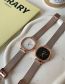 Fashion Rose Gold White Face Metal Square Dial Watch (with Electronics)