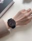 Fashion Black Belt Black Face Metal Square Dial Watch (with Electronics)