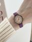 Fashion Purple Belt Metal Round Dial Watch (with Electronics)