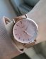 Fashion Belt Pink Metal Round Dial Watch (with Electronics)