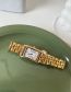Fashion Gold Metal Square Dial Watch (with Electronics)