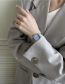 Fashion Silver With Blue Face Metal Square Dial Watch (with Electronics)