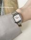 Fashion Silver With Blue Face Metal Square Dial Watch (with Electronics)