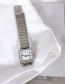 Fashion Silver Metal Square Dial Watch (with Electronics)