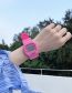 Fashion Solid Color Square Rose Red Silicone Solid Color Square Dial Watch (with Electronics)
