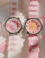 Fashion Pink Silicone Cartoon Round Dial Watch (with Electronics)