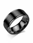 Fashion Black Titanium Steel Frosted 8mm Dual -step Vegetarian Ring Ring