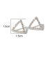 Fashion Silver Alloy Diamond Geometric Triangle Stud Earrings