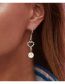 Fashion Silver Alloy Diamond Heart Pearl Earrings