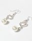 Fashion Silver Alloy Diamond Heart Pearl Earrings