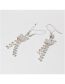 Fashion Silver Alloy Diamond Tassel Butterfly Earrings