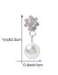 Fashion Silver Alloy Diamond Flower Pearl Earrings