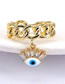 Fashion 3# Brass Diamond Eye Chain Ring