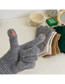 Fashion Khaki Acrylic Knit Five Finger Gloves