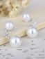 Fashion Imitation Pearl 6+8 Copper Stud Earrings With Diamonds And Pearls