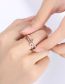 Fashion Rose Gold Copper And Diamond Geometric Open Ring