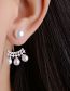 Fashion Imitation Pearls Brass Stud Earrings With Diamonds And Pearls
