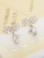 Fashion Rose Gold Plated Copper Brass And Diamond Bow Stud Earrings