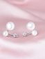 Fashion Imitation Pearls Brass And Diamond Size Pearl Stud Earrings