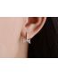 Fashion Copper Plated Platinum Copper And Diamond Geometric Stud Earrings