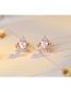 Fashion Rose Gold Plated Copper Brass And Diamond Crown Stud Earrings