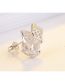 Fashion Platinum Plated Copper Copper Inlaid Zirconia Bow Stud Earrings